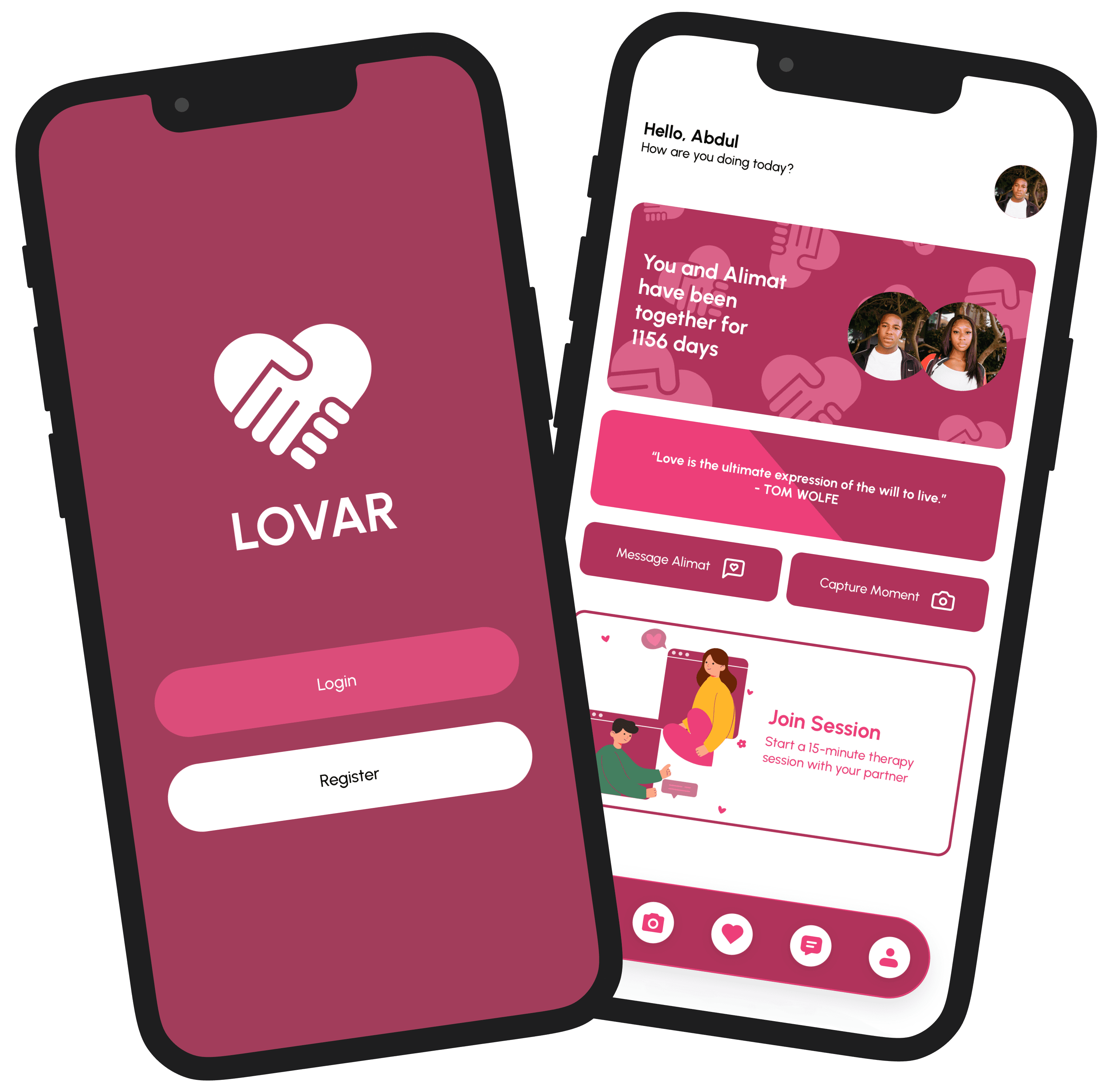 lovar app on phone